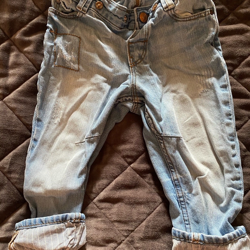 H&M distressed jeans with cuffs, 12-18m